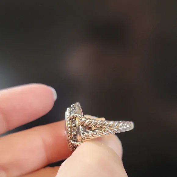 Amethyst & White Topaz Sterling Silver Ring